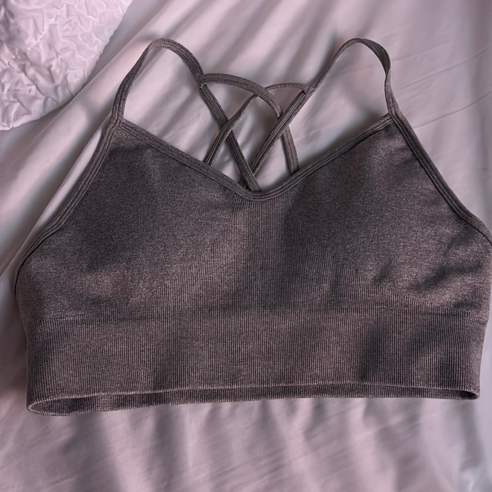 Grey sports bra